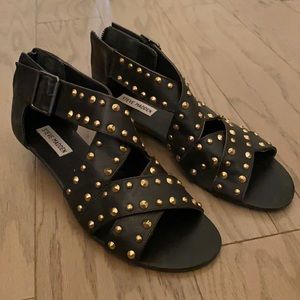 Steve Madden Black Gold Studded Sandals